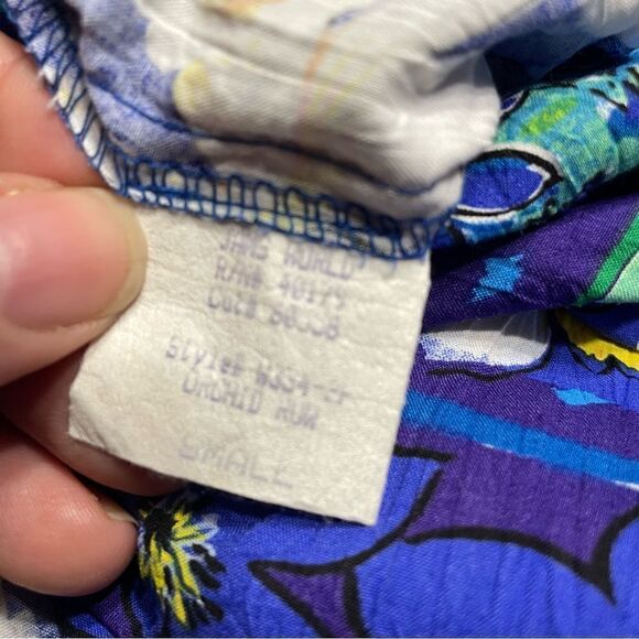 JAMS WORLD Hawaiian Vintage Orchid Row Purple Floral Sleeveless Dress sz Small - Picture 7 of 8